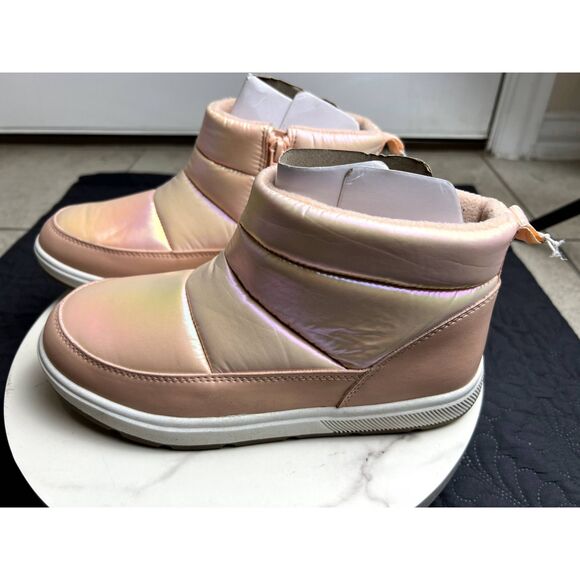 Cat & Jack Girls Jules Puffer Slip-on Booties Snow School Winter Blush SZ 5 &10 - Picture 6 of 12